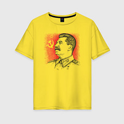 Женская футболка оверсайз Профиль Сталина СССР