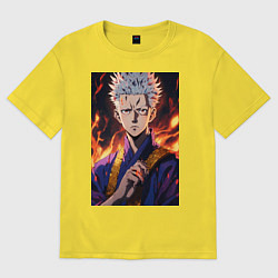 Женская футболка оверсайз Satoru Gojo магическая битва