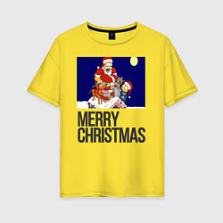 Футболка оверсайз женская Merry Christmas Simpsons, цвет: желтый