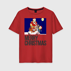 Женская футболка оверсайз Merry Christmas Simpsons
