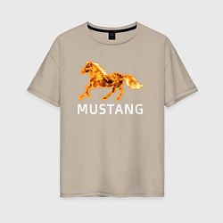 Футболка оверсайз женская Mustang firely art, цвет: миндальный