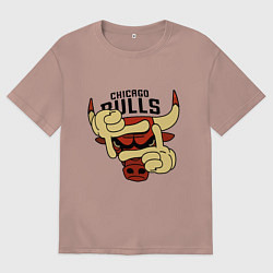 Женская футболка оверсайз Bulls logo with hands