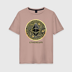 Женская футболка оверсайз Ethereum крипта монета