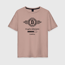 Женская футболка оверсайз Биткоин символ миллионер