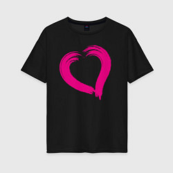 Женская футболка оверсайз Сердечко для влюбленных