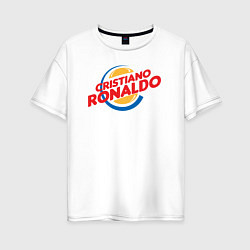 Футболка оверсайз женская Ronaldo burger, цвет: белый