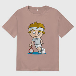 Футболка оверсайз женская Теннисист, цвет: пыльно-розовый