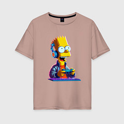 Женская футболка оверсайз Bart is an avid gamer