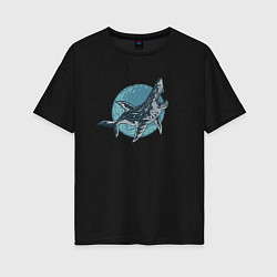 Женская футболка оверсайз Большая акула