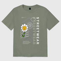 Женская футболка оверсайз Ромашка streetwear