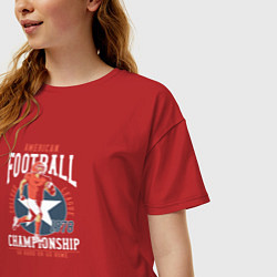Футболка оверсайз женская Американский футбол, цвет: красный — фото 2