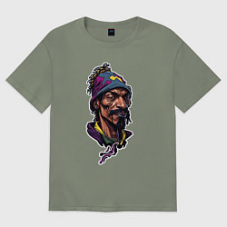 Футболка оверсайз женская Snoop dogg head, цвет: авокадо