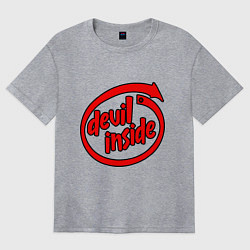 Женская футболка оверсайз Дьявол внутри