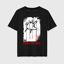 Футболка оверсайз женская Protective, цвет: черный