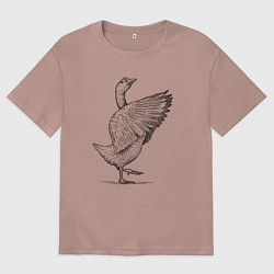 Женская футболка оверсайз Гусь встрепенусь