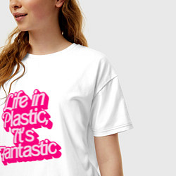 Футболка оверсайз женская Barbie life in plastic, цвет: белый — фото 2