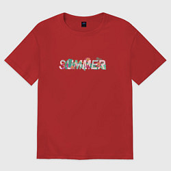 Женская футболка оверсайз Summer and flowers