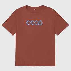 Футболка оверсайз женская СССР стиль Советского Союза, цвет: кирпичный