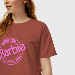 Футболка оверсайз женская Party Barbie, цвет: кирпичный — фото 2