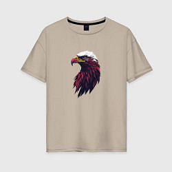 Женская футболка оверсайз Арт портрет орла