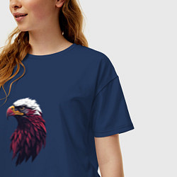 Футболка оверсайз женская Арт портрет орла, цвет: тёмно-синий — фото 2