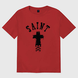 Женская футболка оверсайз Крест с черепом