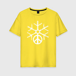 Женская футболка оверсайз Peace snow