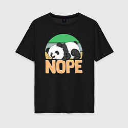 Футболка оверсайз женская Panda nope, цвет: черный