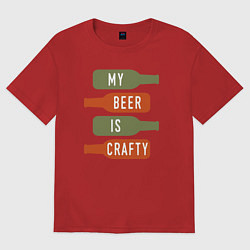 Женская футболка оверсайз Моё пиво крафтовое