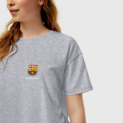 Футболка оверсайз женская Футбольный клуб Барселона - с эмблемой, цвет: меланж — фото 2