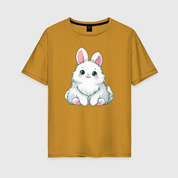 Женская футболка оверсайз Пушистый аниме кролик