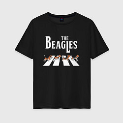 Женская футболка оверсайз Бигли The Beatles пародия