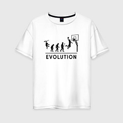 Женская футболка оверсайз Эволюция баскетболиста, баскетбол