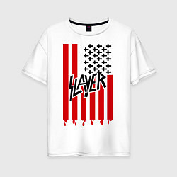 Футболка оверсайз женская Slayer Flag, цвет: белый