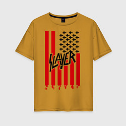 Футболка оверсайз женская Slayer Flag, цвет: горчичный