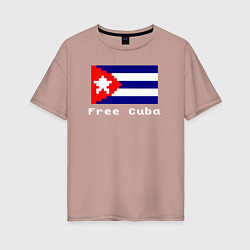 Женская футболка оверсайз Free Cuba