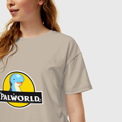 Футболка оверсайз женская Релаксаурус Палворлд, цвет: миндальный — фото 2