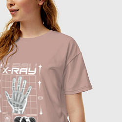 Футболка оверсайз женская X-ray streetwear, цвет: пыльно-розовый — фото 2