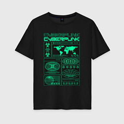 Женская футболка оверсайз Cyberpunk streetwear