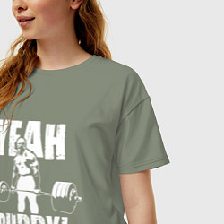 Футболка оверсайз женская Yeah buddy - Ронни Коулман, цвет: авокадо — фото 2