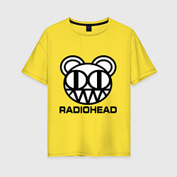 Футболка оверсайз женская Radiohead logo bear, цвет: желтый