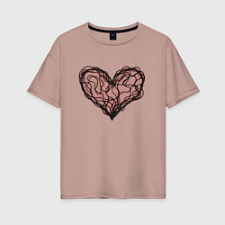 Женская футболка оверсайз Нейрографическое сердце