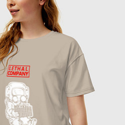 Футболка оверсайз женская Lethal Company: Worker, цвет: миндальный — фото 2
