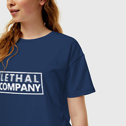 Футболка оверсайз женская Lethal Company: Logo, цвет: тёмно-синий — фото 2