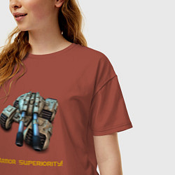 Футболка оверсайз женская Танк Мамонт ГСБ, цвет: кирпичный — фото 2