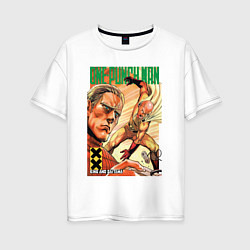 Женская футболка оверсайз One-Punch Man: Сайтама и Кинг