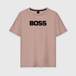Футболка оверсайз женская Boss по английски, цвет: пыльно-розовый