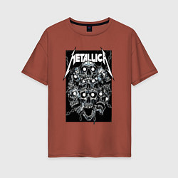 Женская футболка оверсайз Metallica - skulls