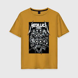 Женская футболка оверсайз Metallica - skulls