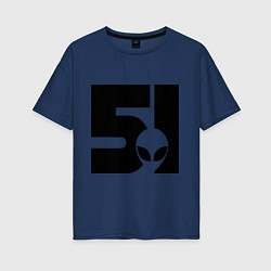 Футболка оверсайз женская Area 51, цвет: тёмно-синий